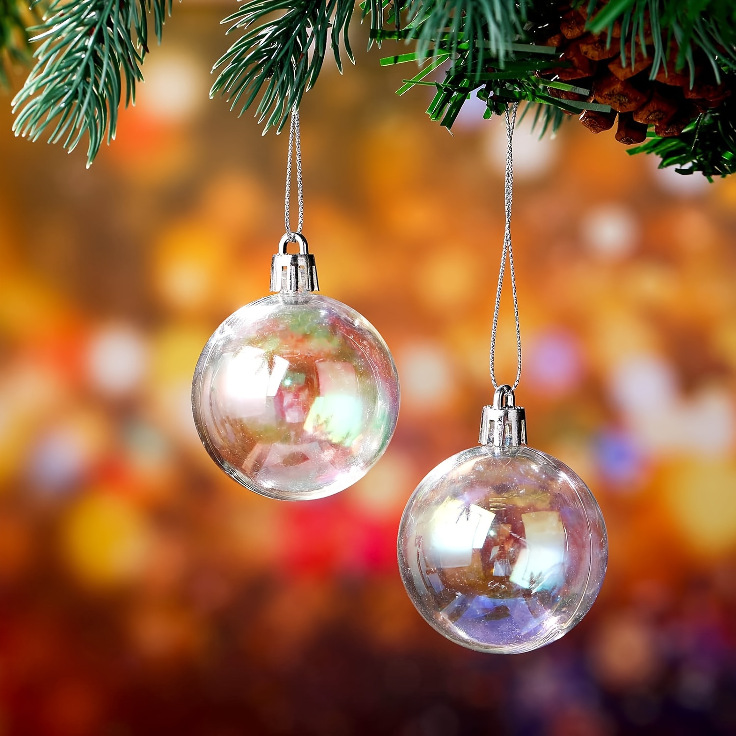 Christmas Iridescent Ornaments Balls plastic Iridescent - Temu