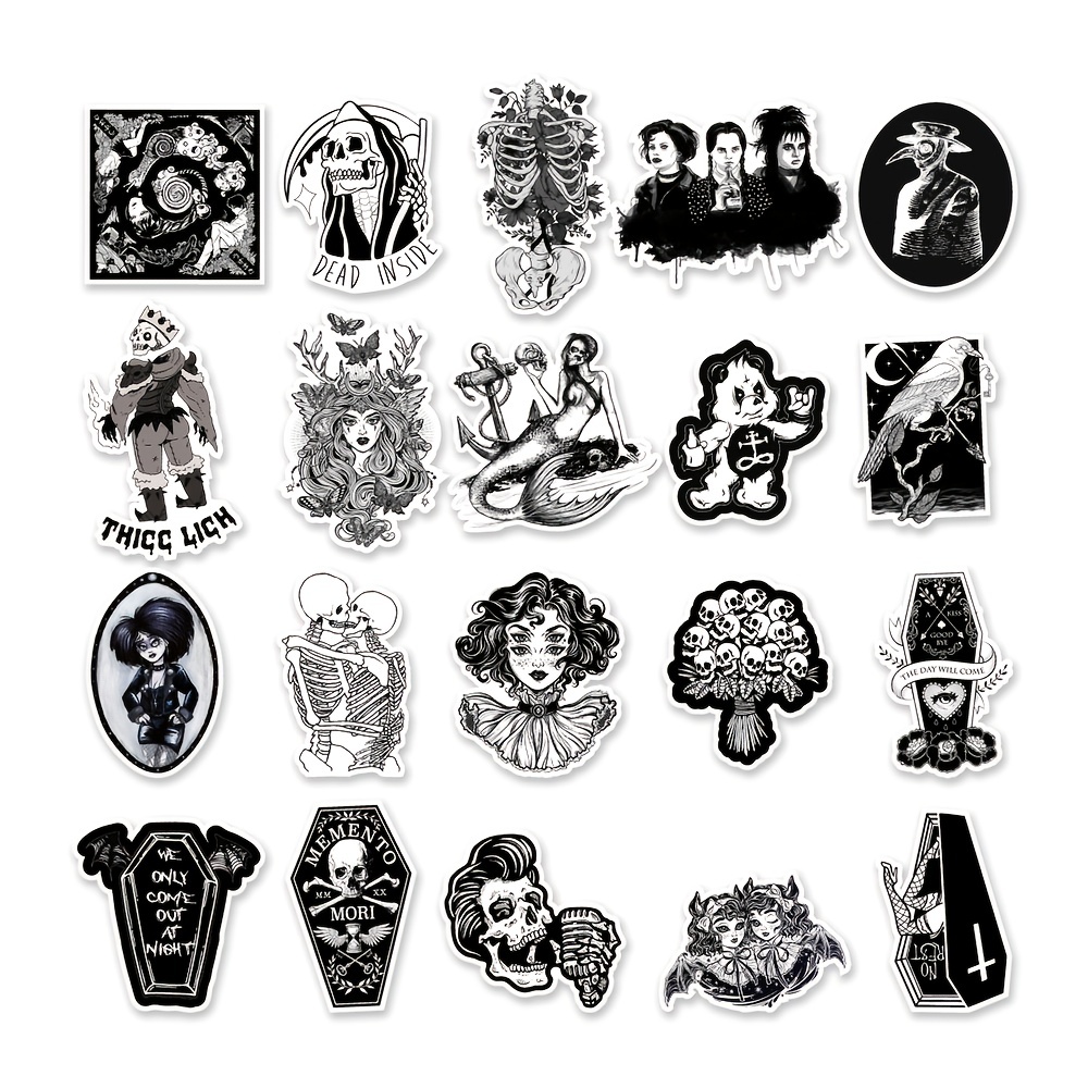 Gothic Stickers 100PCS Cool Pack for Teens, Vinyl Punk Gothic Stickers