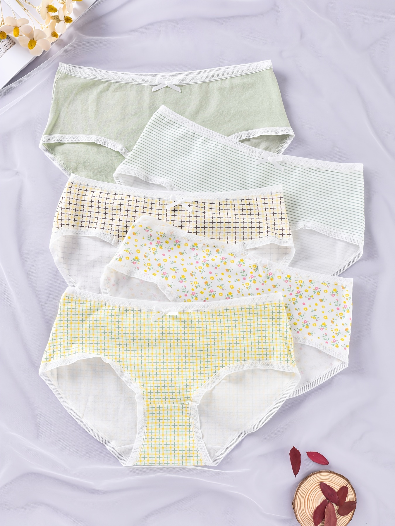 Cheap LANGSHA 4Pcs/Set Cotton Women's Panties Breathable Underwear Cute Bow  Girls Briefs Female Lingerie