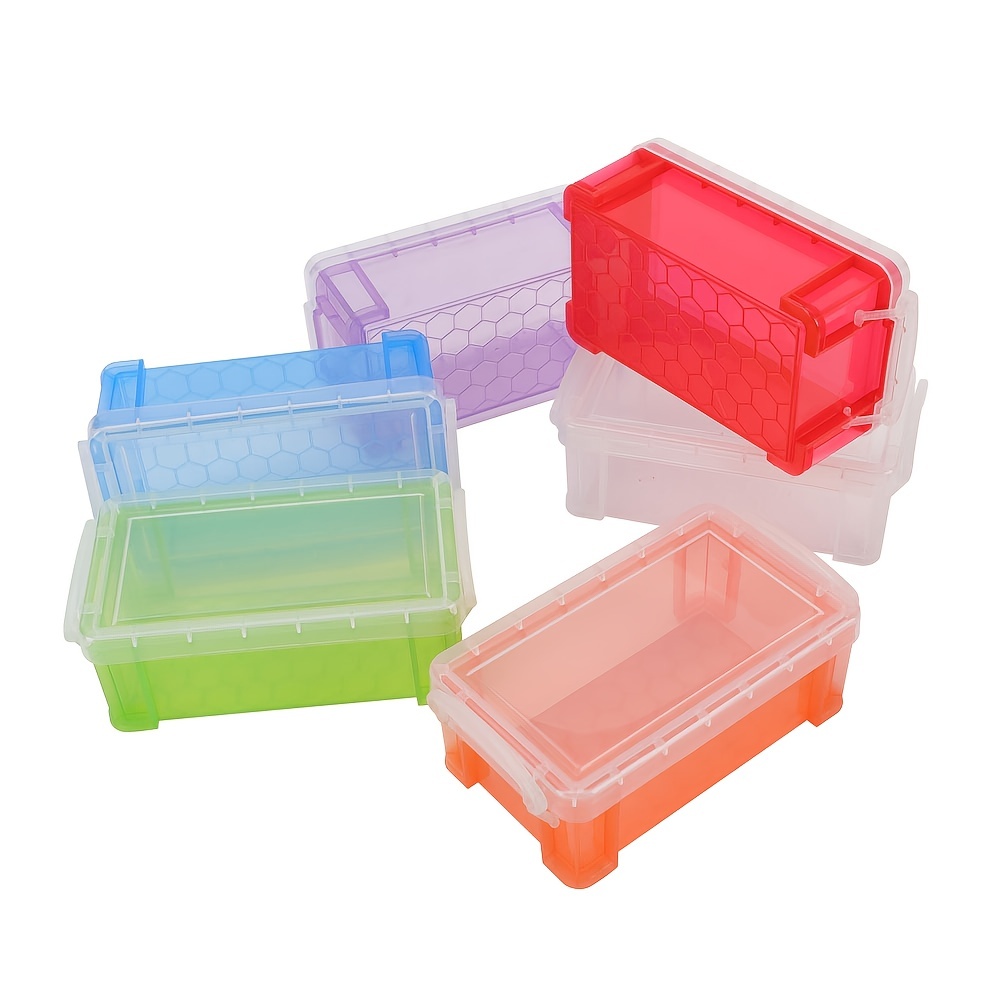 Small Plastic Boxes Lid Buckle Lock 8 color Translucent - Temu, Small  Plastic Boxes 