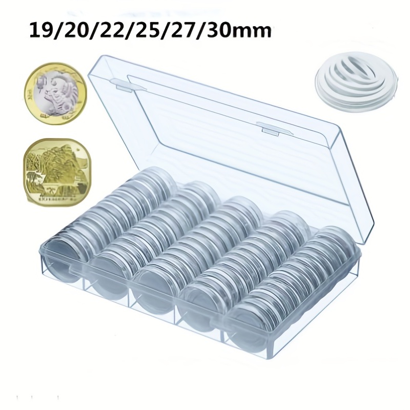 100pcs Round Plastic Coin Capsules With Storage Box - Coin Collection  Supplies, Commemorative Coin Protector - Ideal For Christmas, Halloween,  Thanksgiving Gifts