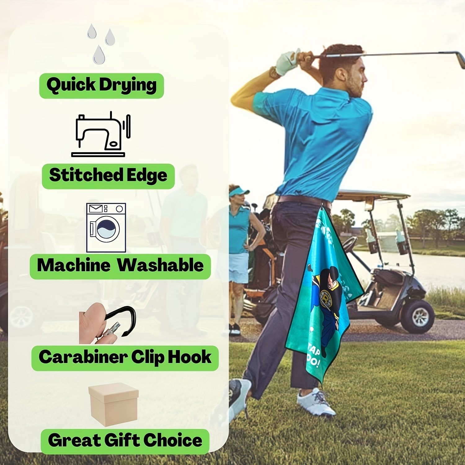 Golf Towels: Super Absorbent & Quick-dry With Carabiner Clip - Perfect For  Men & Women's Golf Bags! - Temu