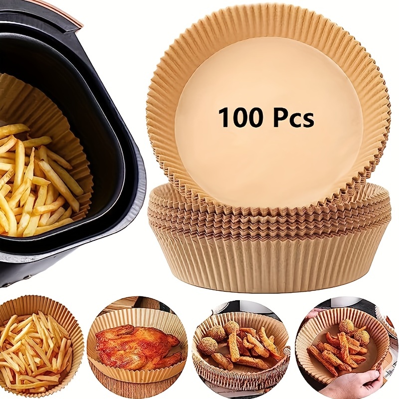 

50/100pcs, Disposable Air Fryer Liners - 6.3''/7.9'' Paper Basket Bowls, Baking Trays, And Oven Accessories - Easy Cleanup And Convenient Use - Kitchen Gadgets And Kitchen Accessories