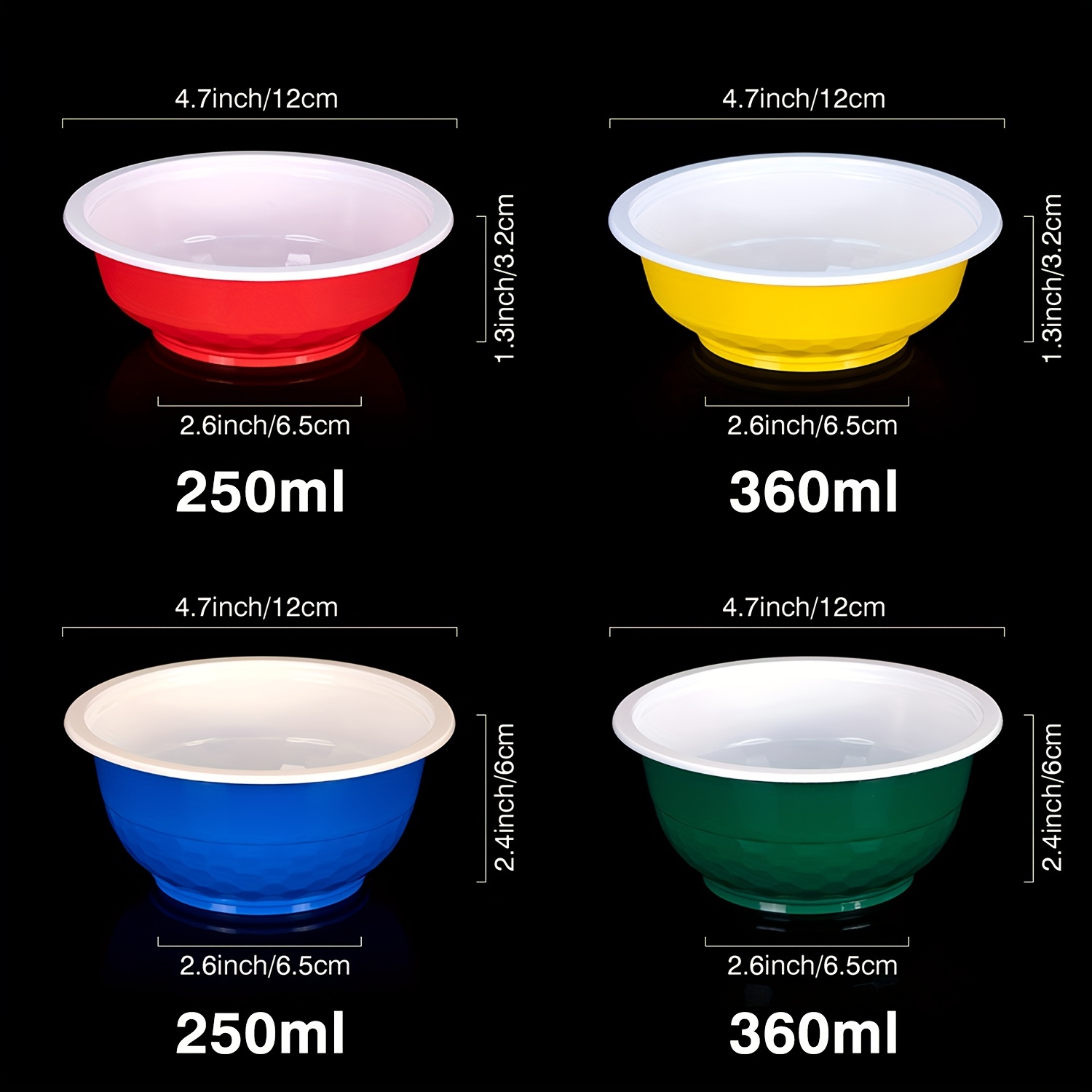 Disposable Bowls Round Plastic Bowls Dessert Bowls - Temu