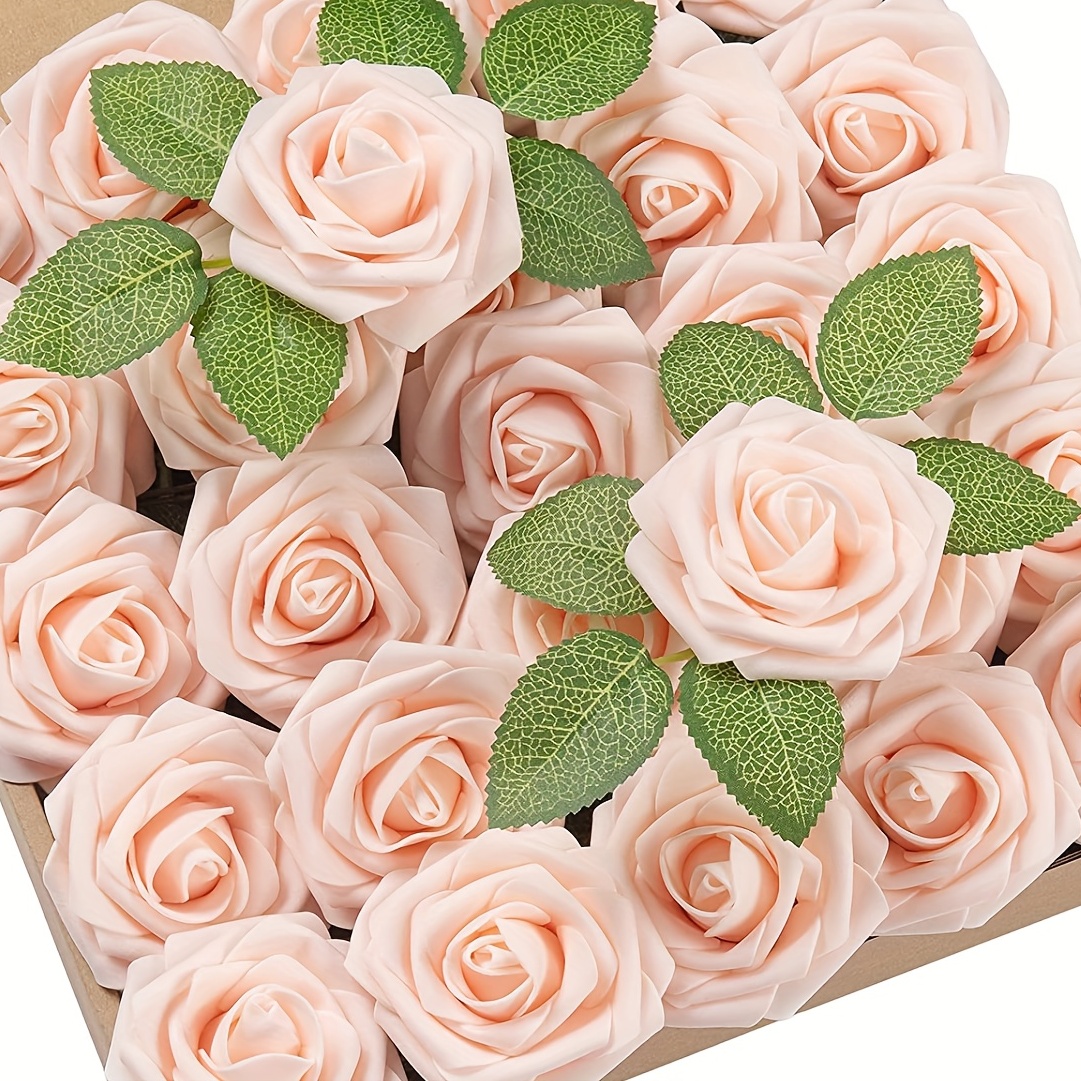 Rose artificiali Fiori finti Singolo gambo lungo Fioriture con boccioli di rosa  Decorazione nuziale Bouquet decorativo Composizione floreale Decorazione  domestica P