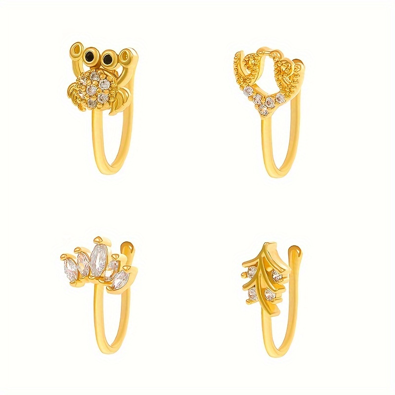 Simple Non perforated U shaped Nose Clip Zircon Star Love - Temu