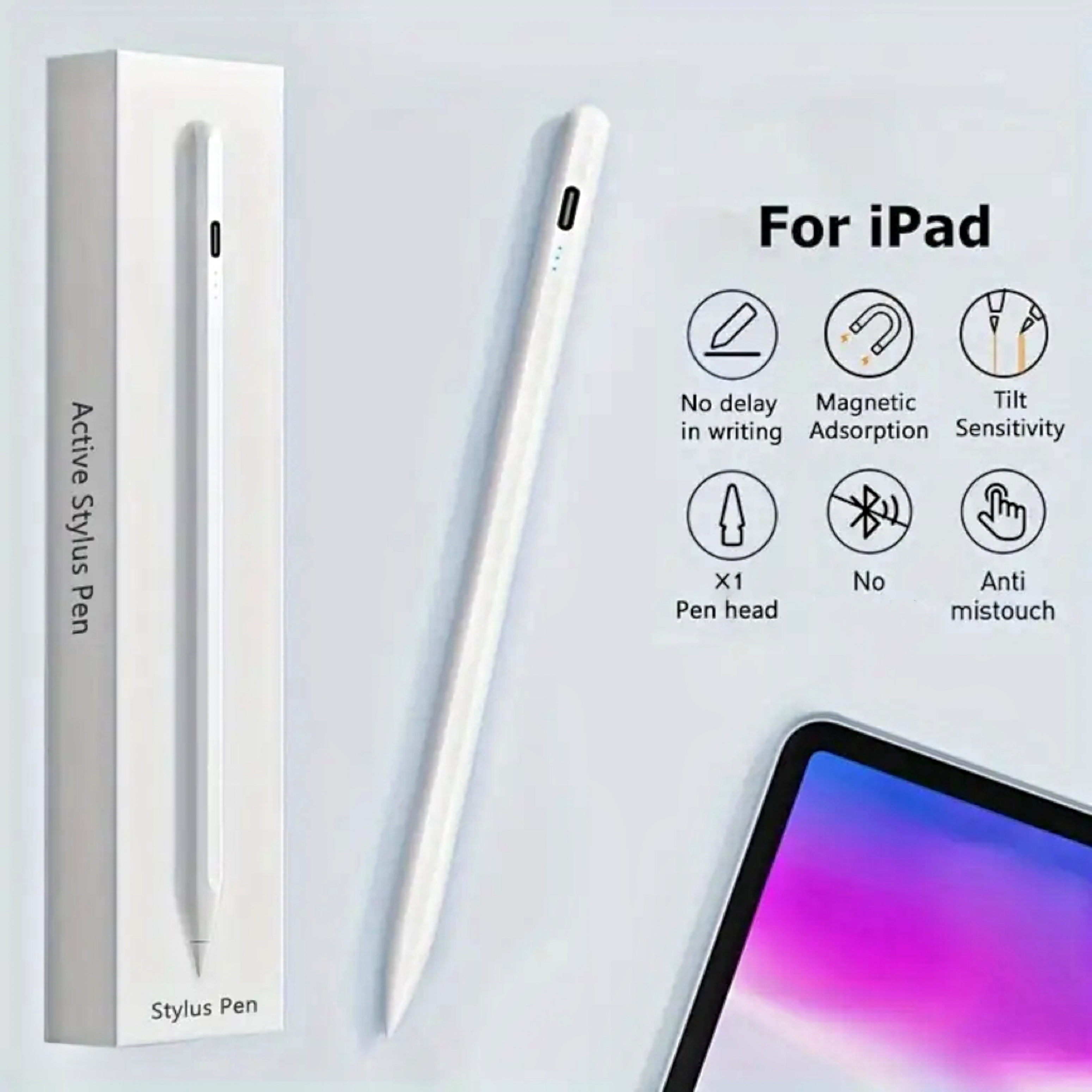 Lápiz iPad de 2ª generación USB-C (carga rápida de 10 minutos), Apple  Pencil profesional de 2ª generación con rechazo de palma y sensibilidad al