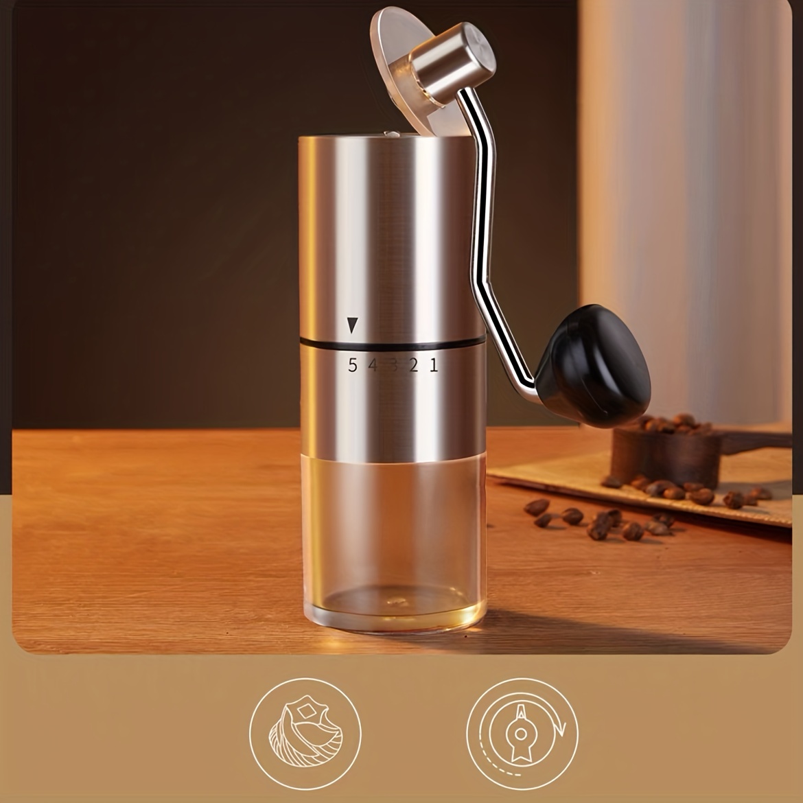 1pc Electric Mini Coffee Grinder Manual Blender Mini Hand-Cranked