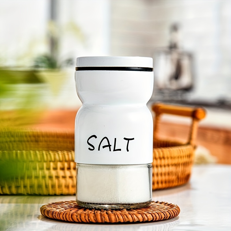 Farmhouse Salt And Pepper Shakers Set With Adjustable Lids, Modern