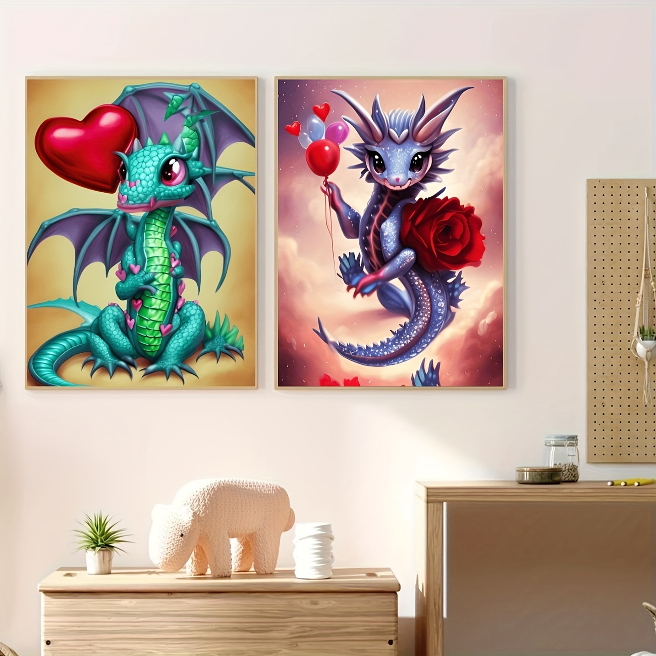 Diy Diamond Painting Cartoon Animals Round Diamond 5d - Temu