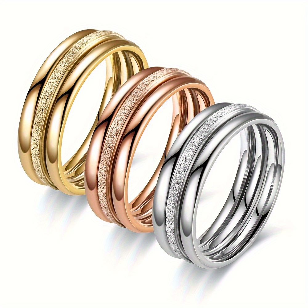 Titanium Frosted Band Ring - Unisex - Various Colors