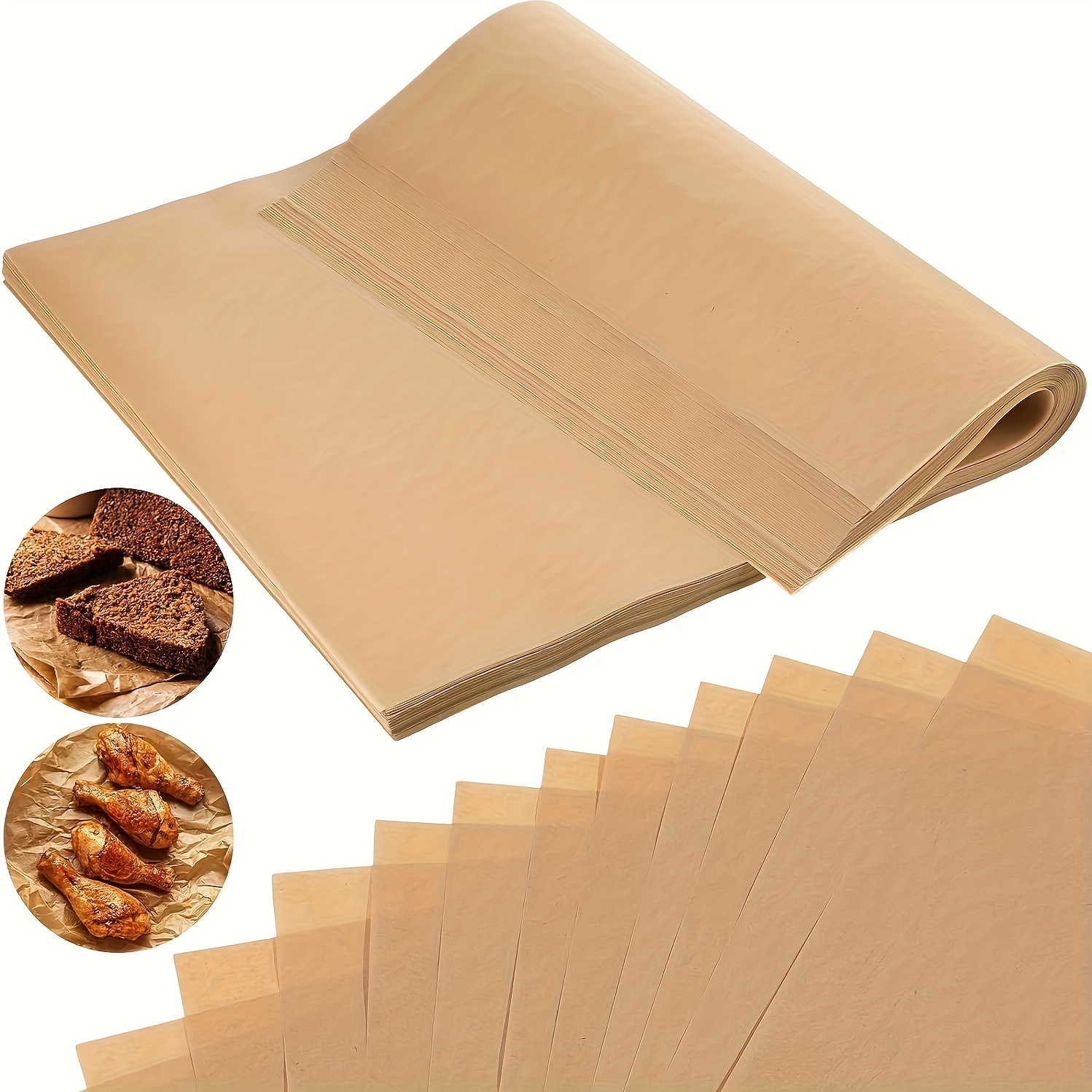 200 Pcs Resist High Temperature Parchment Paper Baking Sheets, Non-Stick  Precut Baking Parchment, for Baking Grilling Air Fryer Steaming Bread Cup