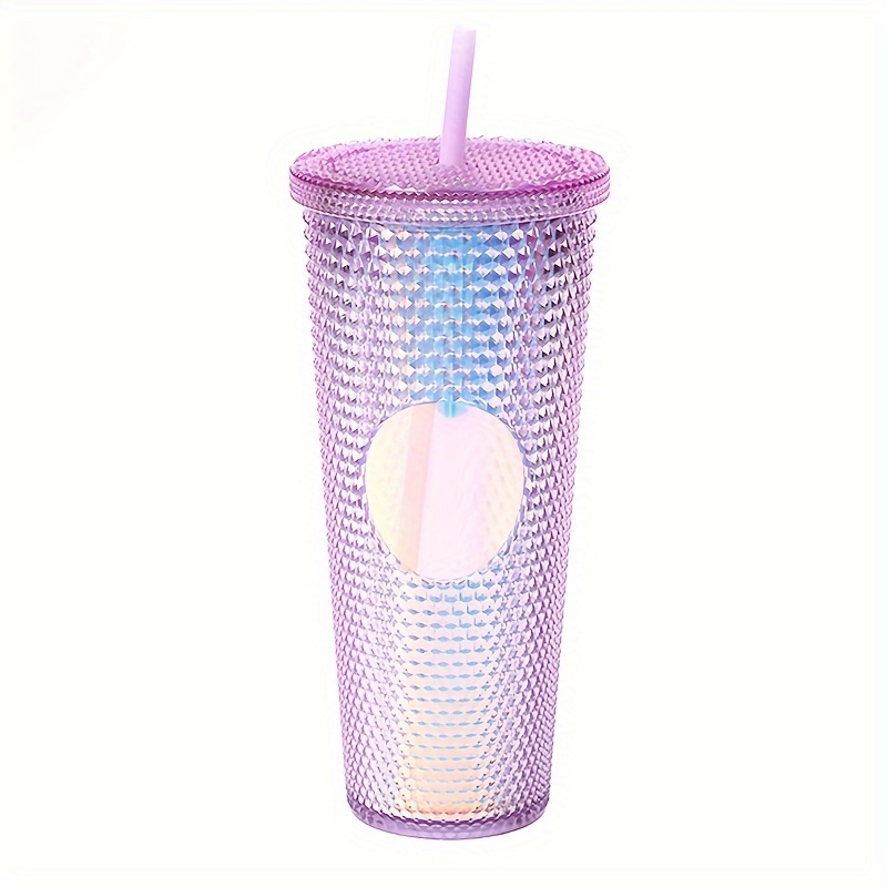 19oz Glass Tumbler with Sleeve and Straw (Purple)