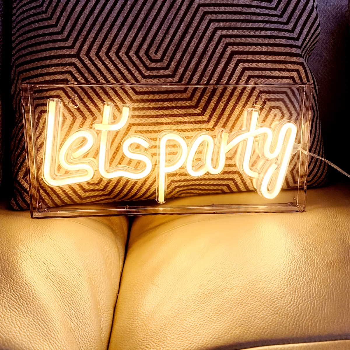 Let's Party Neon Sign Let's Party Led Light Sign Wall Decor - Temu