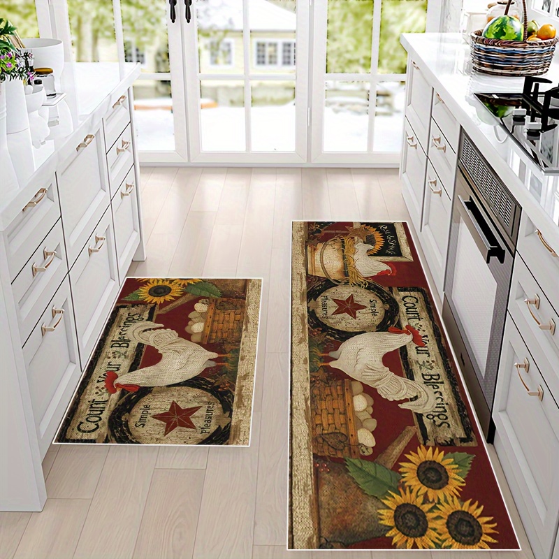 Simple Cowhide Pattern Kitchen Floor Mat Non slip Oil proof - Temu