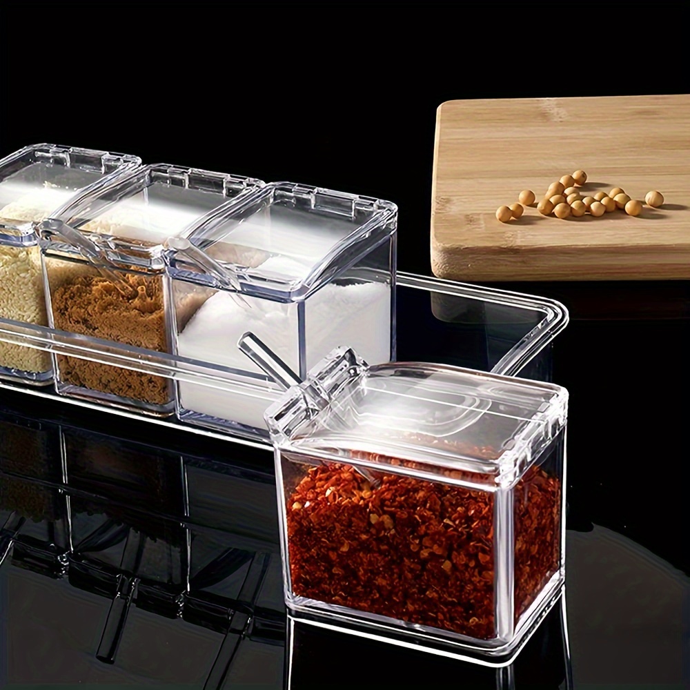 Spice Box, Clear Seasoning Box, Spice Storage Containers For Salt Pepper  Sugar, And Seasonings, Acrylic Storage Containers, Candies Container,  Kitchen Stuff, Kitchen Decor - Temu