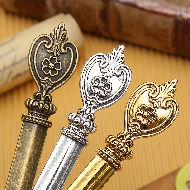 Envelope Opener, Zinc Alloy Lightweight Compact 2 Pcs Vintage Style Letter  Knife for School