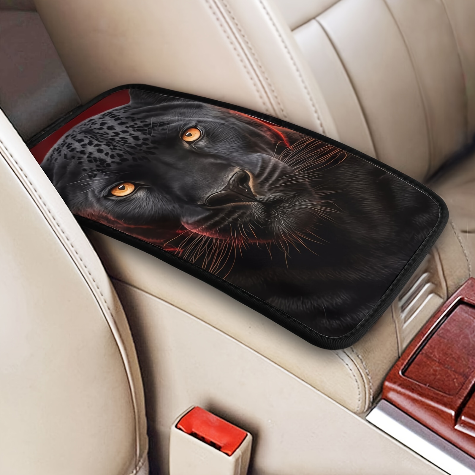 Cool Black Panther Printed Car Armrest Box Pad Car Armrest - Temu