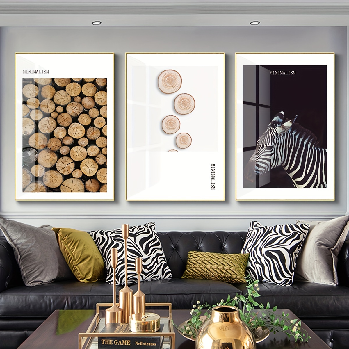 3pcs Poster Parete Geometrico Astratto Dorato Moderno - Temu Italy