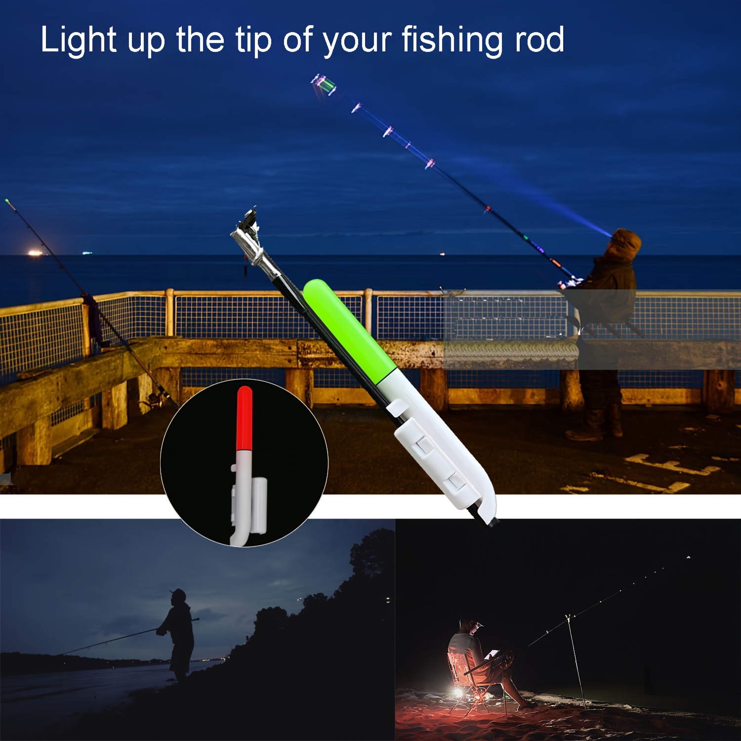 Pointed Head Electronic Light Sticks Night Fishing Float Rod - Temu