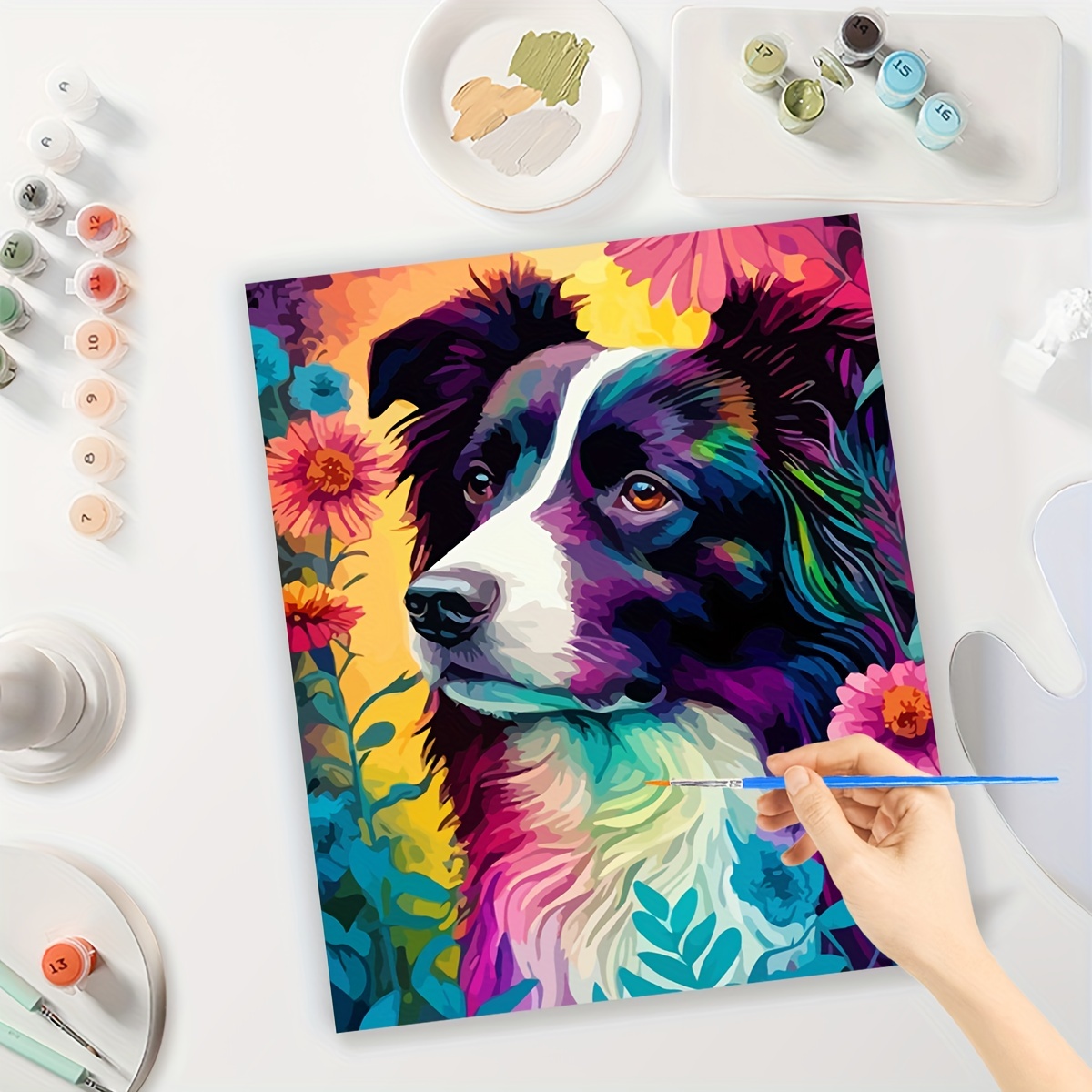 Diy Paint By Numbers Kit For Adults Beginner Dog - Temu