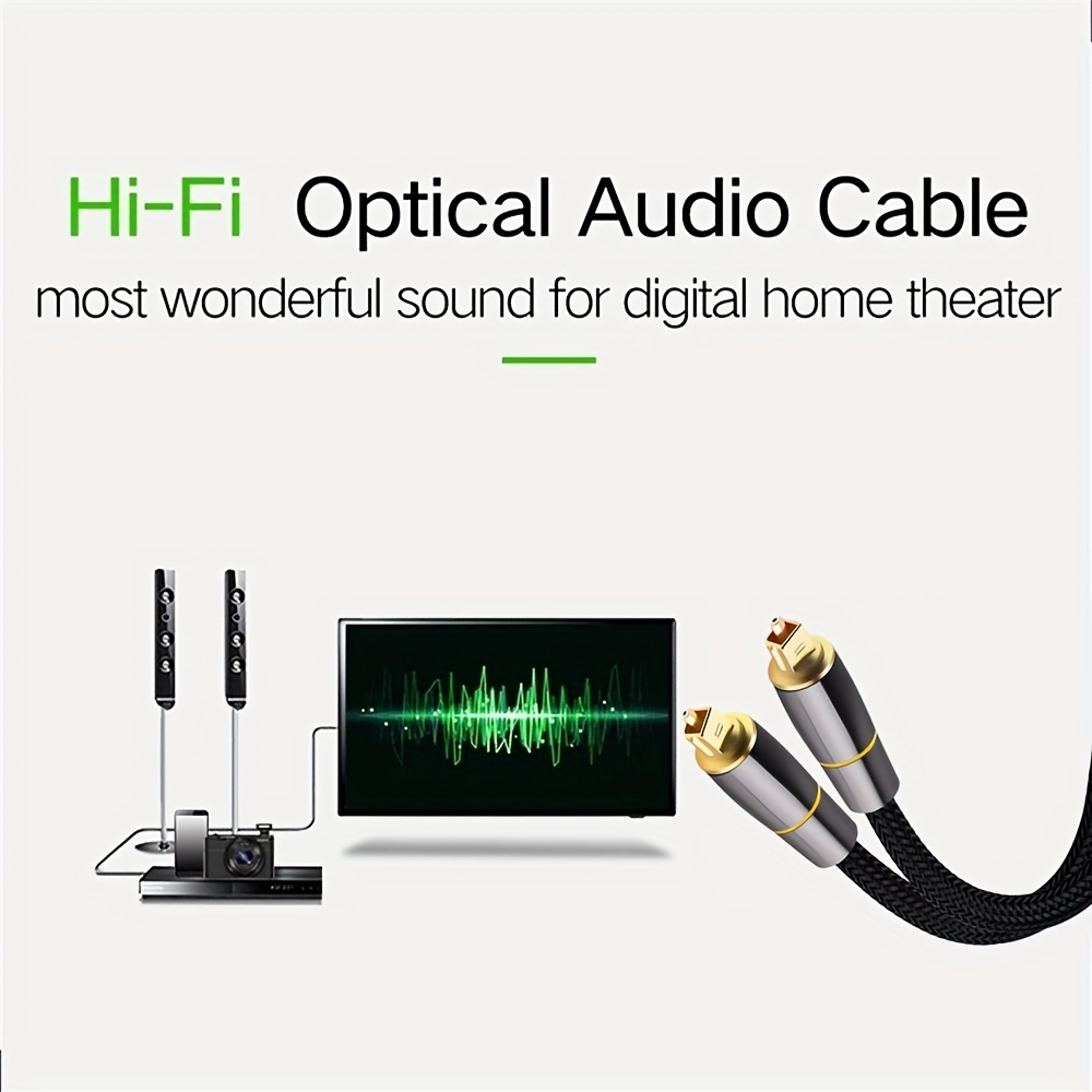 Cable Óptico Audio Digital Fibra Óptica 2 Metros Reforzado