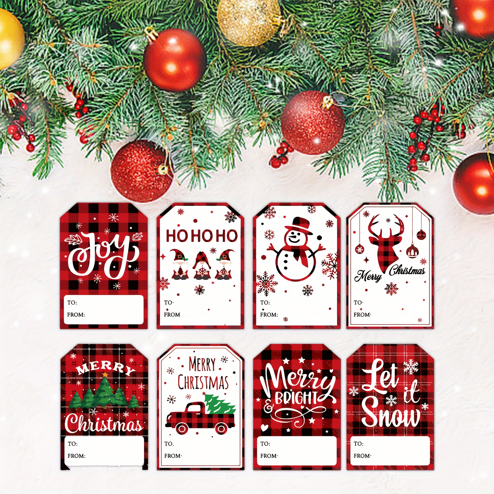 Christmas Gift Tags Stickers,300 Christmas Labels for Gifts Stickers  Rolls,2X3 Christmas Tags Stickers Self-Adhesive,Sticker Gift Tags for  Christmas