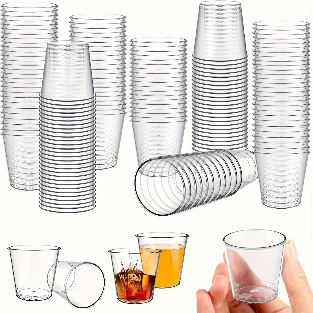Vasos de chupito de plástico transparente, copas de vino de plástico  desechables, copas de degustación de vino, minivasos de chupito, vasos  pequeños redondos o cuadrados, artículos para fiestas -  México
