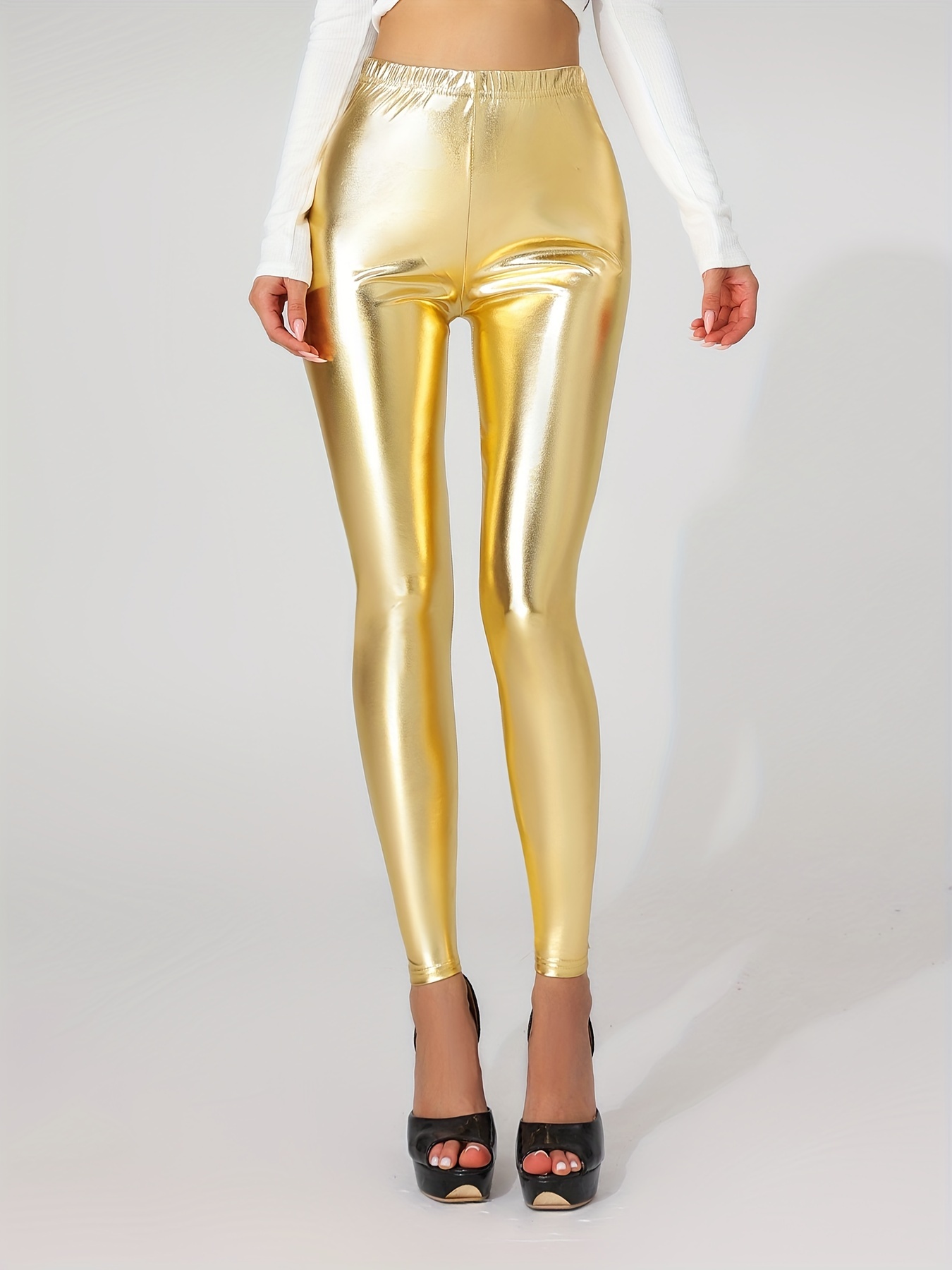 Metallic Leggings  Pantalones de moda mujer, Ropa, Ropa de moda