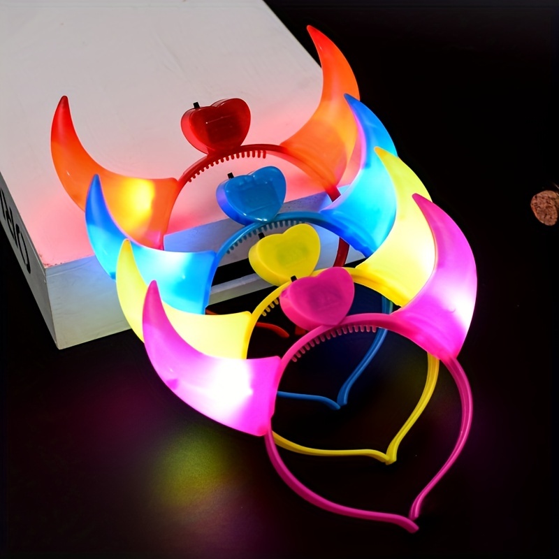 LED Devil Horns Headband Glowing Head Hoop for Halloween Cosplay