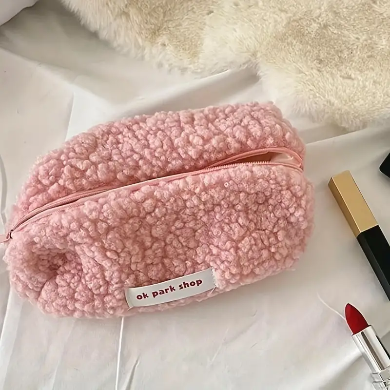 Plush Makeup Bag Small Aesthetic Make Up Bag Y2k Purse Cute - Temu
