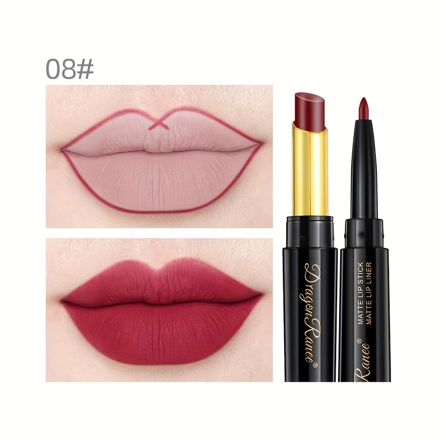 Double Headed Lip Pencil Lip Liner Non Stick Cup Long Lasting Wateproof