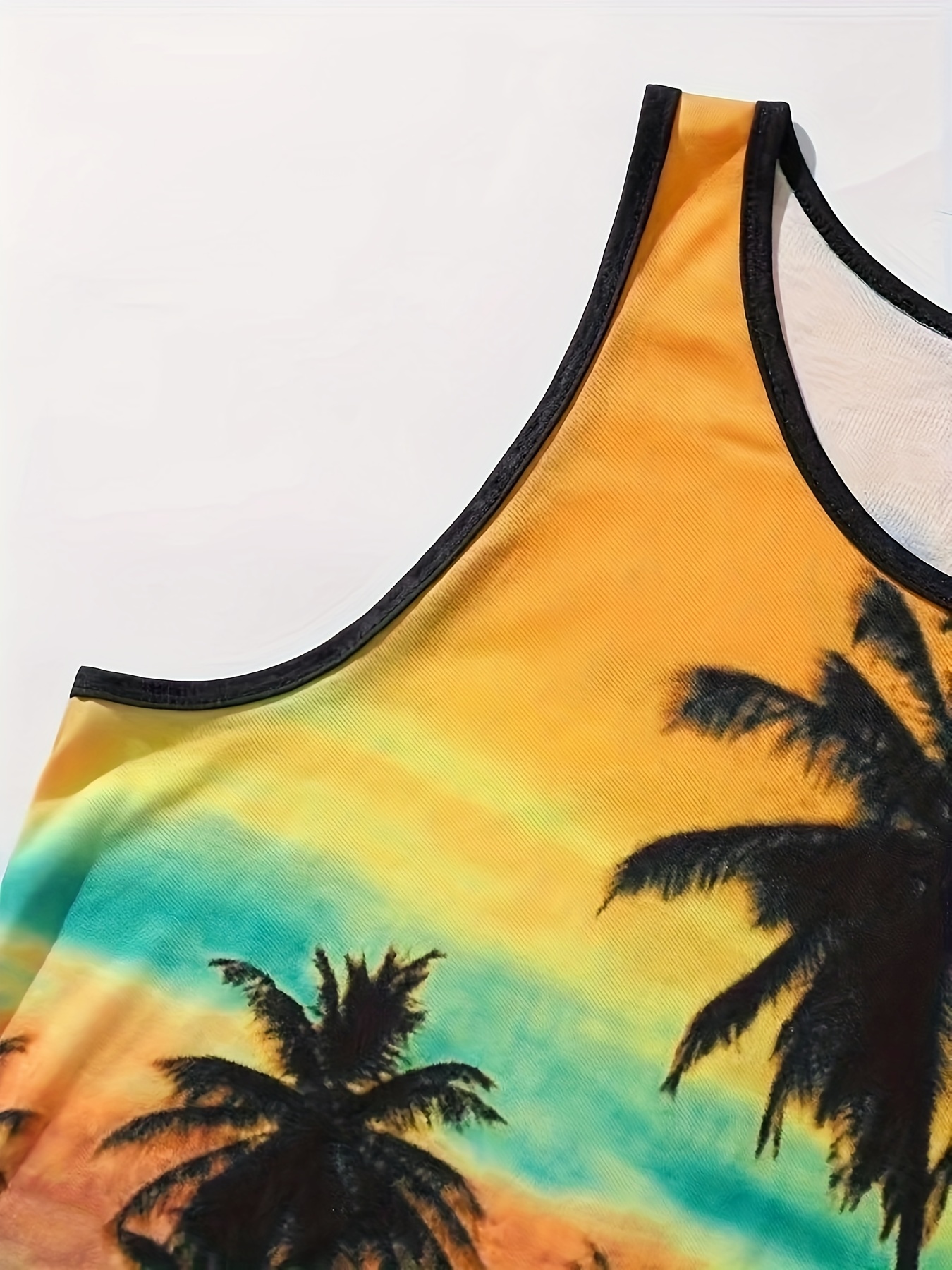 Plus Size Men's Hawaiian Style Tropical Print Sleeveless - Temu