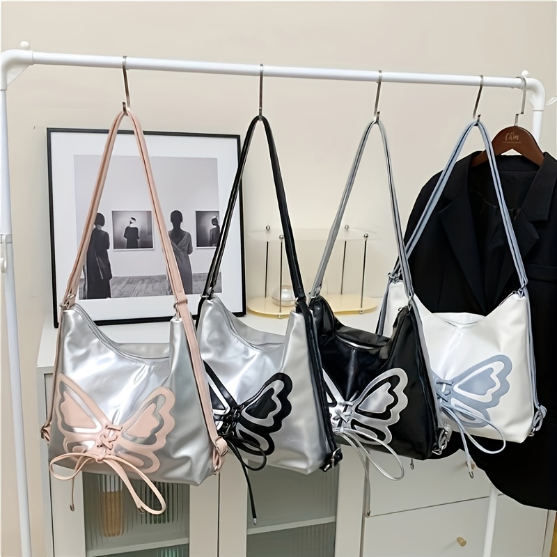 Small Silver Butterfly Crossbody Bags for Women 2023 Y2K Korean