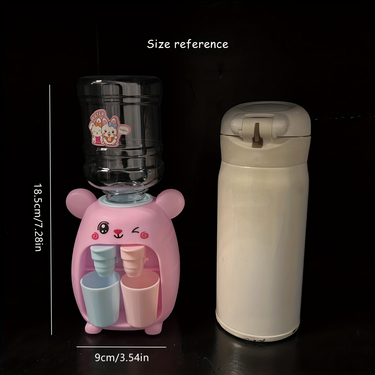 1PC Cute Mini Water Dispenser For Children Kids Gift Cold/Warm Water Juice  Milk Drinking Fountain Simulation Cartoon Rabbit Kitchen Toy