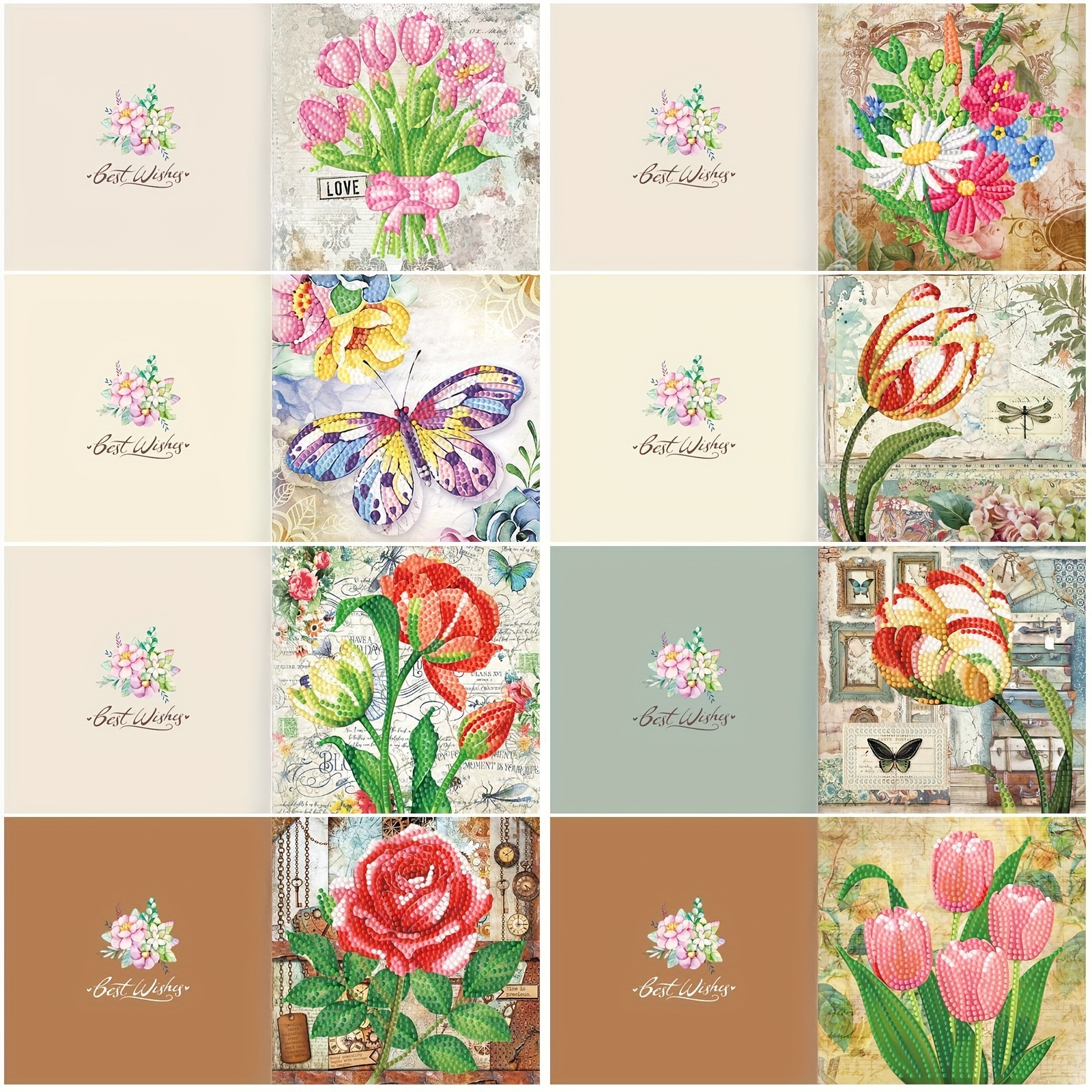 Diamond Painting Diy Greeting Card Rhinestone Embroidery - Temu