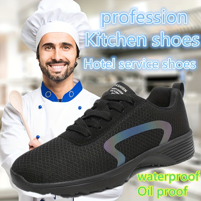 Zapatos de chef para hombre, zapatos de restaurante para servicio de  alimentos, zapatillas antideslizantes resistentes al aceite para cocina,  Calzado
