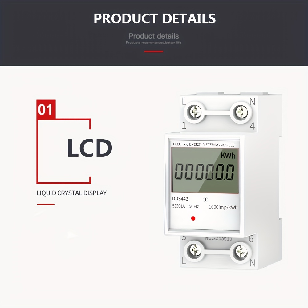 Compteur électrique Compteur électrique LCD Monophasé 220V - Temu Belgium