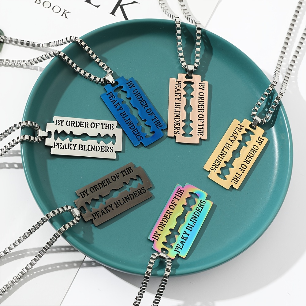 Gangster Blade Stainless Steel Pendant Necklace