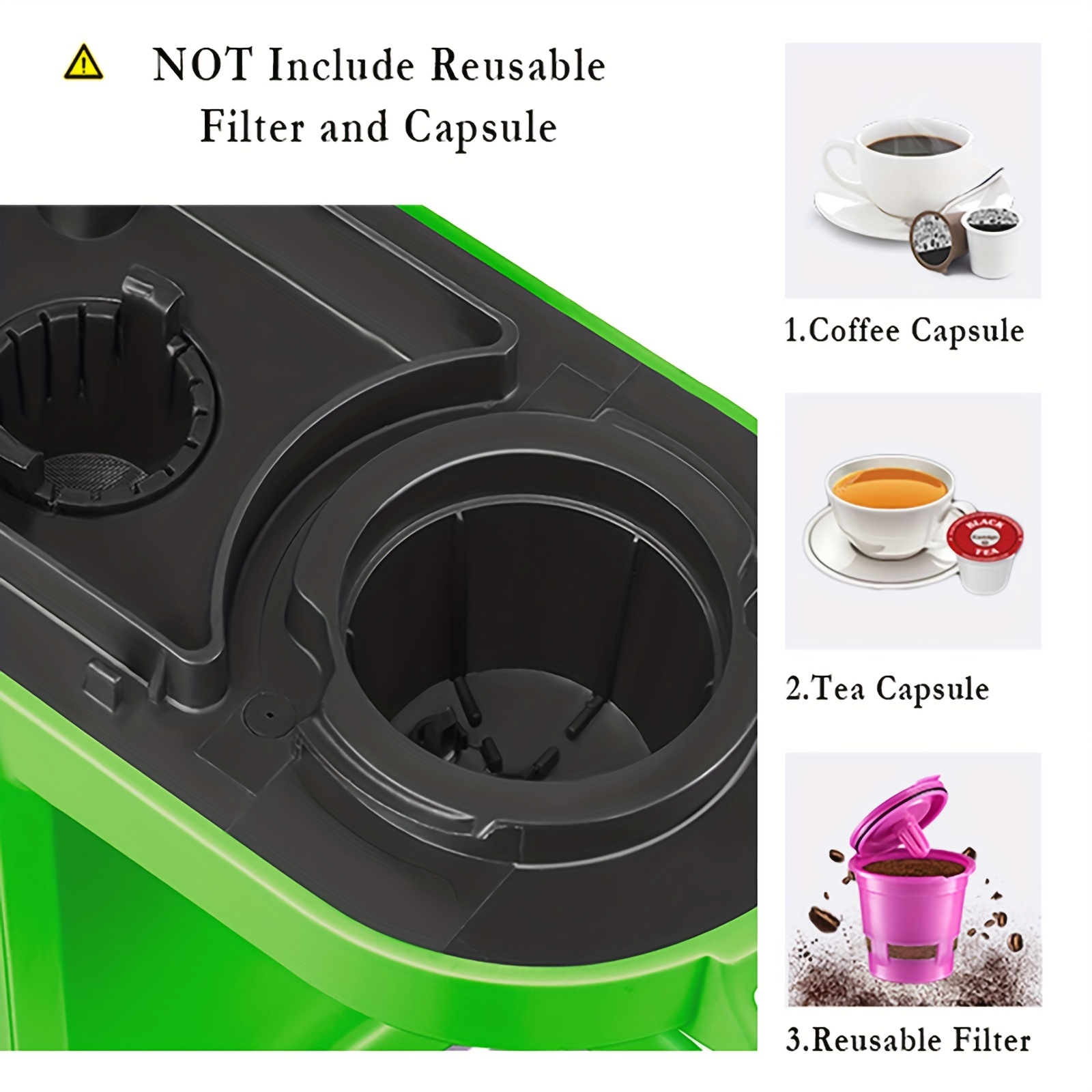 CHULUX Single Serve Coffee Maker with Removable Drip Tray,Green