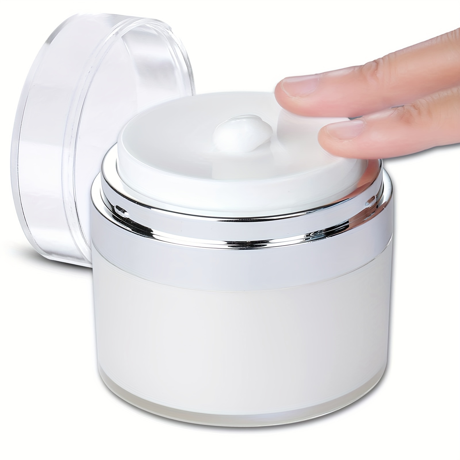 

1 Oz 30ml Airless Pump Jar Air Pump Container For Cream, Pump Moisturizer Container Refillable Jar Empty Cream Subpackage Jar Vacuum Bottle Dispenser For Skincare Face Makeup Lotion