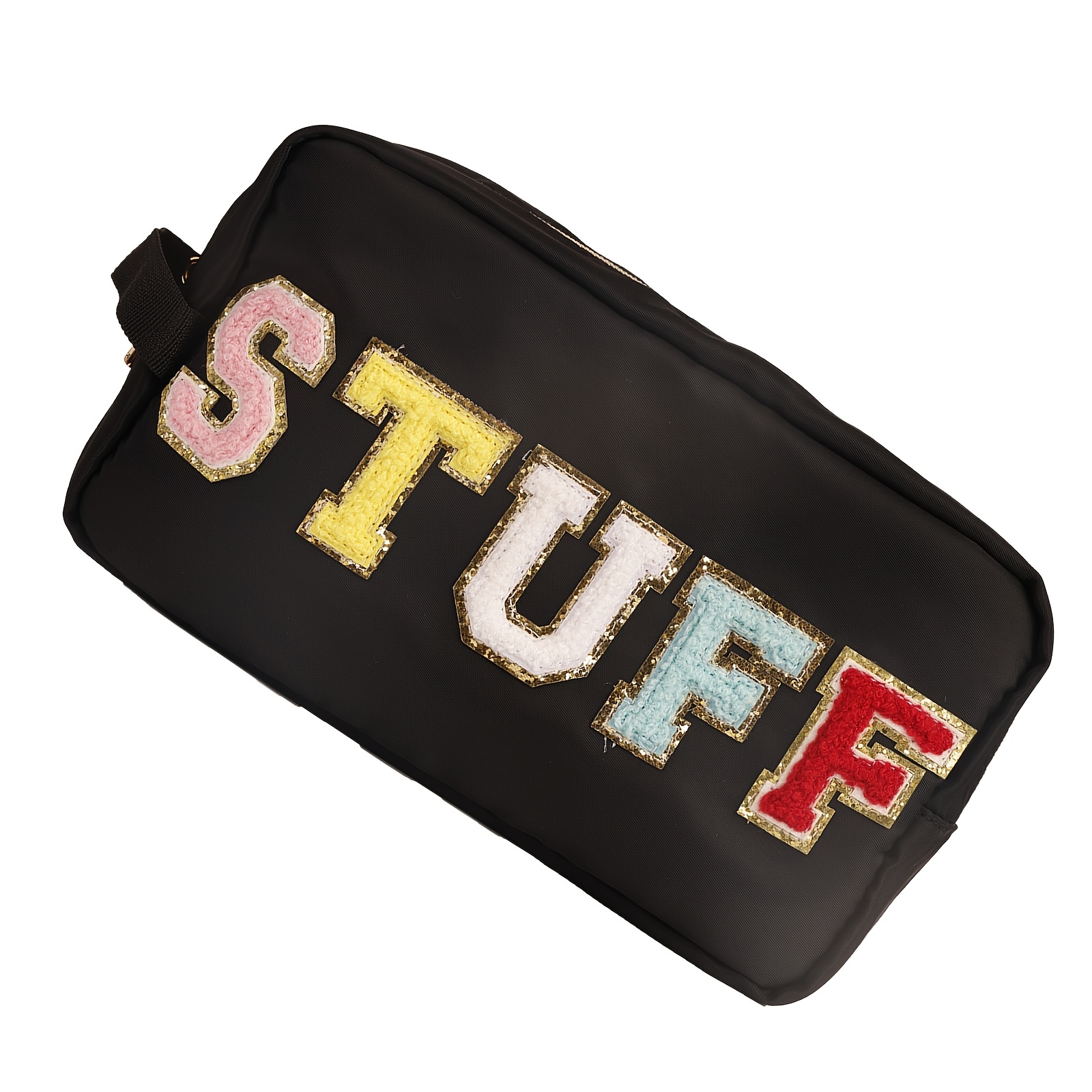 Waterproof Cosmetic Bag with Preppy Patch SKIN Letters - Y2K Aesthetic PU  Leather Toiletry Bag for Travel and Everyday Use – TweezerCo