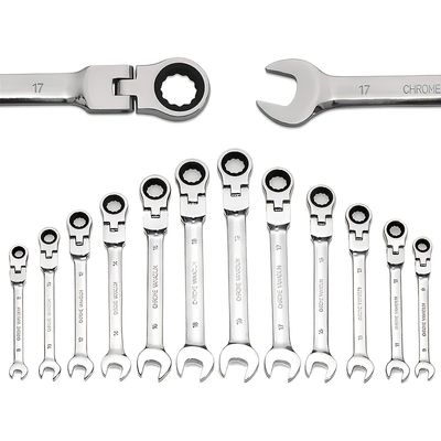 8-19mm1pc/6pcs/12pcs Dual-purpose Movable Head Ratchet Wrench Quick Wrench Set Hardware Tools 72 Teeth 180 Degree Turn