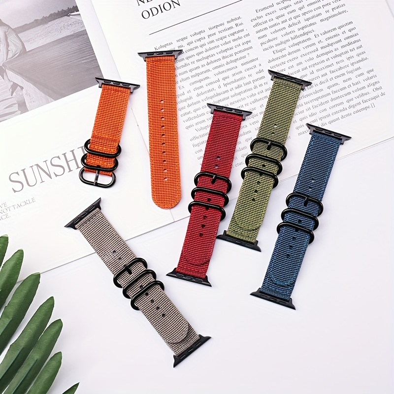 Suitable For Watch With Retro Faux Leather Canvas Korean-style Strap - Temu