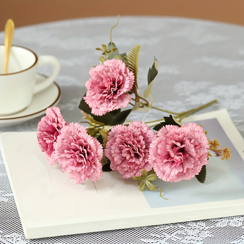 Artificial Carnation Flowers Fake Peony Silk Hydrangea Rose - Temu