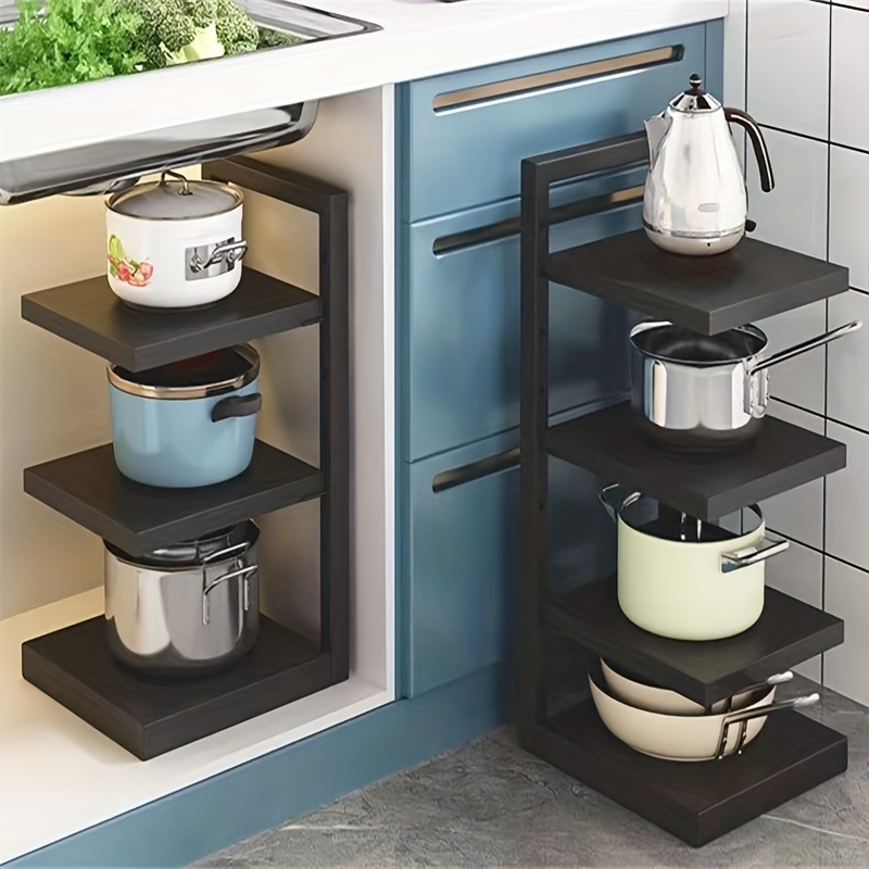 Étagère de rangement de cuisine polyvalente - Support de casserole à deux  niveaux pour la maison - Noir, 36x33x58cm