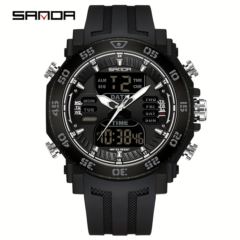 Sanda Fashion Simple Sport Watches Men Military Digital Watch Alarm Clock  Shock Resistant Waterproof Relogio Masculino 2131 - Digital Wristwatches