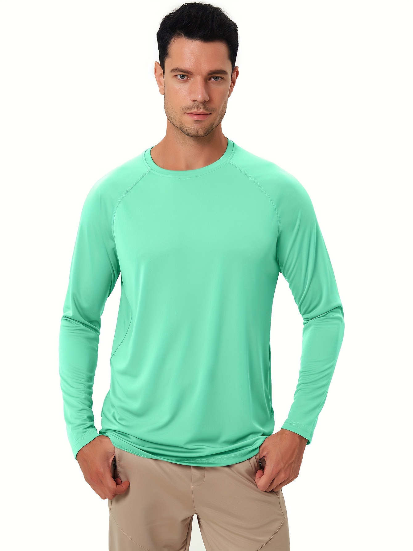 Men's Upf 50+ Sun Protection Raglan Shirt Stretch - Temu Canada