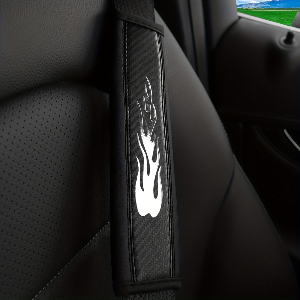Carbon Fiber Leather Pattern Shoulder Protector Set for Car Seat Belt