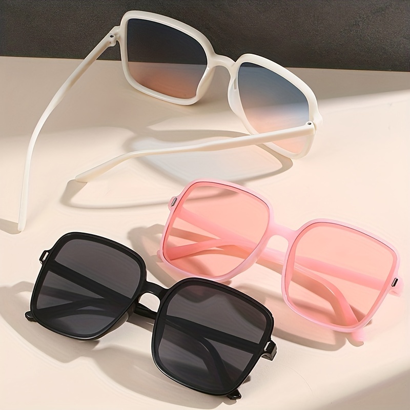 3pairs Large Square Fashion Sunglasses For Women Sun Shades Glasses For  Party Vacation Beach Travel